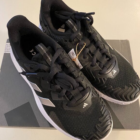 NIB Adidas SoleMatch Control W Black White Women's Size 7.5 - Picture 2 of 5
